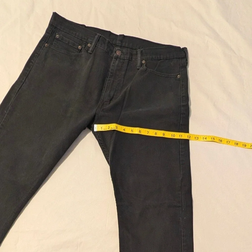Levis 513 Slim Straight Jeans Mens 36x34 Black Denim Pants 00513-0691